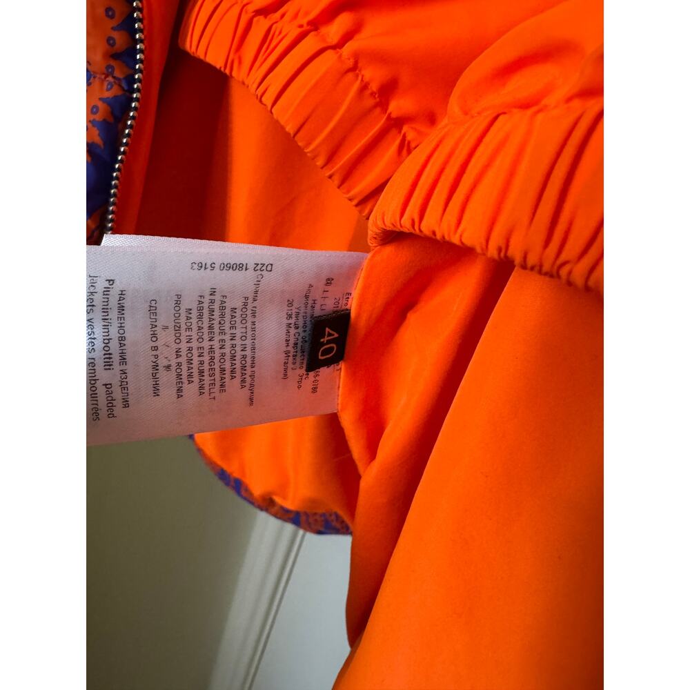 Etro Down Jacket Orange Blue 40 - image 5